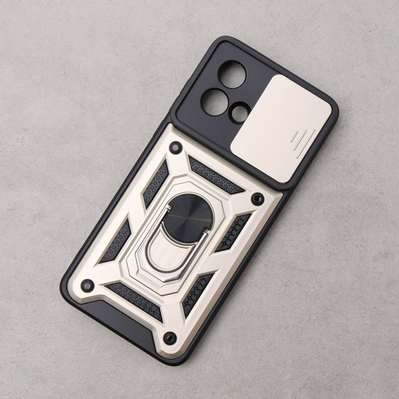 Husă blindată pentru Motorola Moto G84 5G, CamShield Slide, de aur