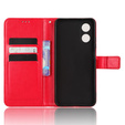 Cu clapetă pentru Oppo A17, Crazy Horse Wallet, roșu