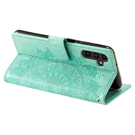 Cu clapetă pentru Samsung Galaxy S23 FE, Mandala, verde