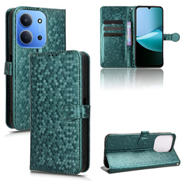 Husa cu clapetă pentru Xiaomi Redmi 15C 4G/LTE, Wallet Rhombus, verde