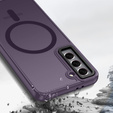 Husă pentru Samsung Galaxy S21, pentru MagSafe, ERBORD Matt Case, violet închis + sticlă pentru ecran