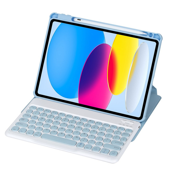 Husă pentru tastatură pentru iPad 11" 2025 A16 (11 gen.) / iPad 10.9" 2022 (10 gen.), Rotary 360° Leather, caz albastru