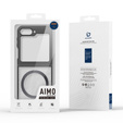 Carcasă DuxDucis pentru Samsung Galaxy Z Flip7 FE / Z Flip6, Aimo Case, pentru MagSafe, transparent / negru
