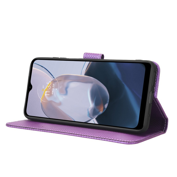 Cu clapetă pentru Motorola Moto E22 / E22i, Wallet Smart Magnet, violet