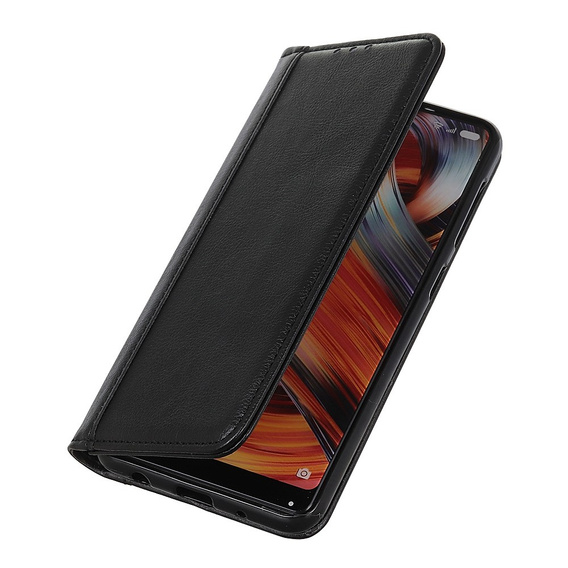 Huse pentru Xiaomi Redmi 13C / Poco C65, Wallet Litchi Leather, negru