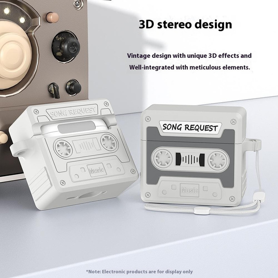 Carcasă retro din silicon pentru casetă Apple AirPods Pro 3