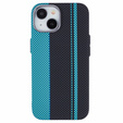 Carcasa pentru iPhone 14, Carbon Fiber MagSafe, negru / albastru