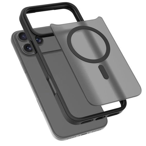 Carcasă Matt pentru iPhone 17 Pro, pentru MagSafe, negru translucid