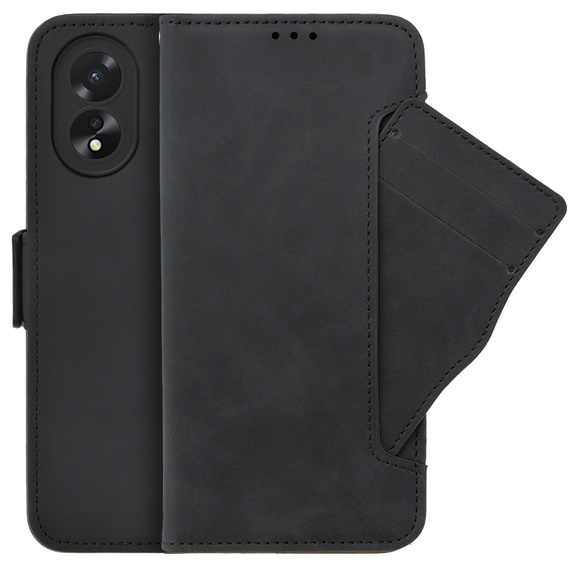 Cu clapetă pentru Oppo A38 4G / Oppo A18 4G, Card Slot, negru
