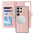 Husă cu clapetă pentru Samsung Galaxy S23 Ultra, portofel, pentru MagSafe, roz rose gold