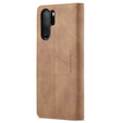 Husa CASEME pentru Huawei P30 Pro, Leather Wallet Case, maro