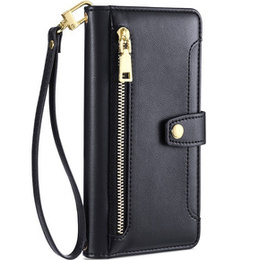 Cu clapetă pentru Motorola Moto G73 5G, Wallet Zipper Pocket, negru