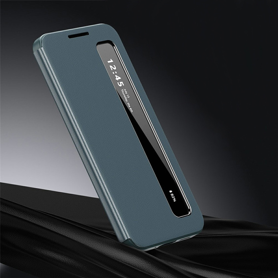 Husă din piele Smart View Window pentru Samsung Galaxy S26 Plus, verde