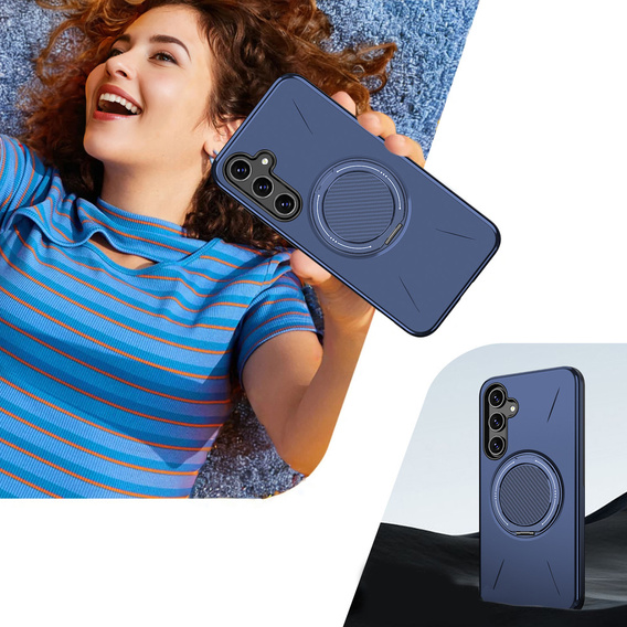 Husă MagSafe cu suport pentru Samsung Galaxy A37 5G, albastră