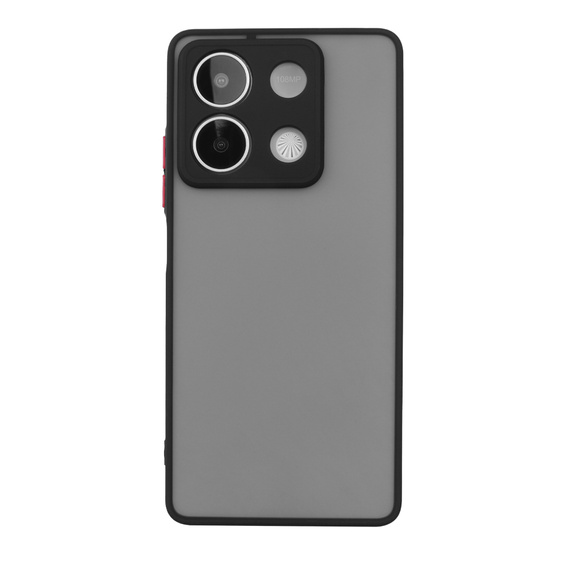 Carcasă din silicon pentru Xiaomi Redmi Note 13 5G, cu protecție pentru camera foto, transparent / negru + sticlă călită 9H