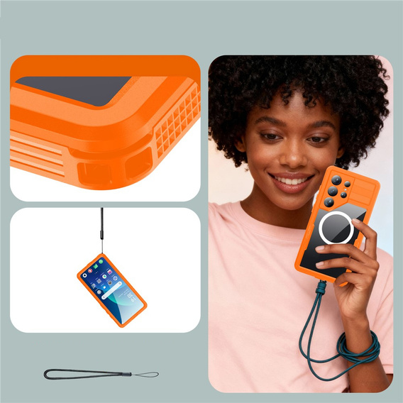 Husă impermeabilă Redpepper MagSafe pentru Samsung Galaxy S26 Ultra, portocaliu