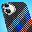 Carcasa pentru iPhone 16 Plus, Carbon Fiber MagSafe, albastru închis