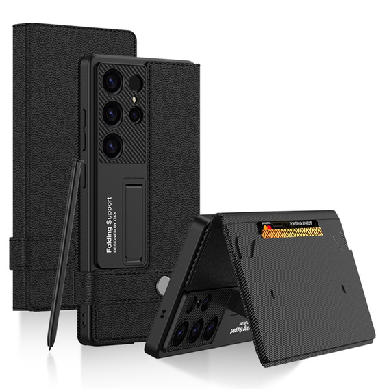 Husă cu clapetă pentru Samsung Galaxy S25 Ultra, GKK Card Slot Wallet, negru