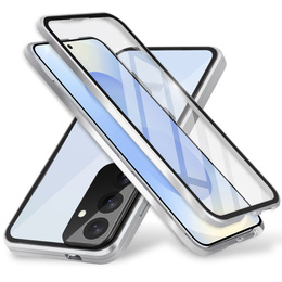 Husa pentru Samsung Galaxy S25+ Plus, Magnetic Dual Glass, de argint