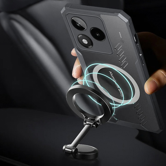 Carcasă pentru Honor 400 Lite, cu placă magnetică, transparent / negru