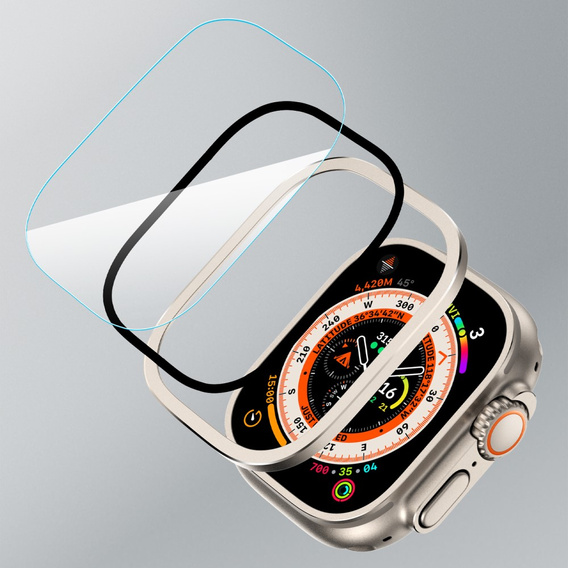Szkło Hartowane z Ramką do Apple Watch Ultra 49mm, Złote