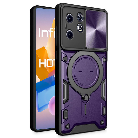 Husă blindată pentru Infinix Hot 40i, CamShield Slide, violet