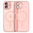 Husă pentru iPhone 16, pentru MagSafe, ERBORD Matt Case, roz + sticlă pentru ecran