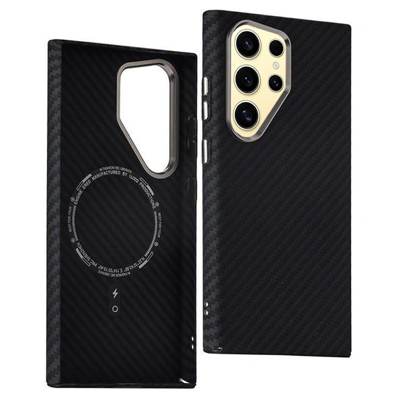 Carcasa pentru Samsung Galaxy S23 Ultra, Carbon Fiber MagSafe, negru