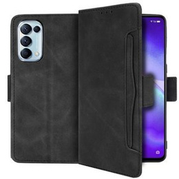Cu clapetă pentru Oppo Reno 5 5G, Card Slot, negru