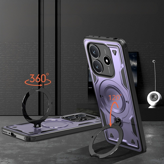 Carcasă pentru Xiaomi Redmi Note 14 5G, Military MagSafe, violet + 9H Glass