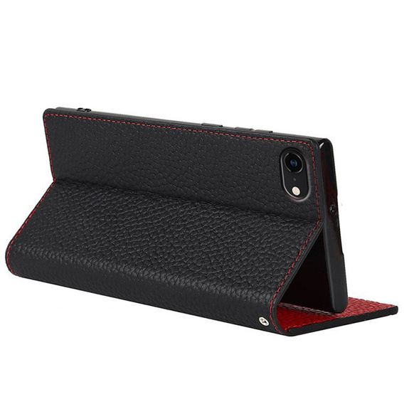 Husă din piele pentru iPhone 7/8/SE 2020/SE 2022, ERBORD Grain Leather, negru