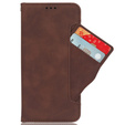 Cu clapetă pentru Xiaomi Redmi 13C / Poco C65, Card Slot, maro