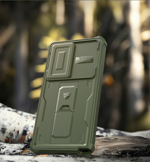 Husă blindată pentru Samsung Galaxy S25 Ultra, Dexnor Full Body (Two Frames), verde