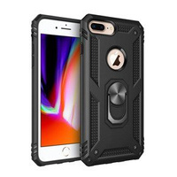 Husă blindată pentru iPhone 6+ / 6S+ / 7+ / 8+ Plus, Nox Case Ring, negru