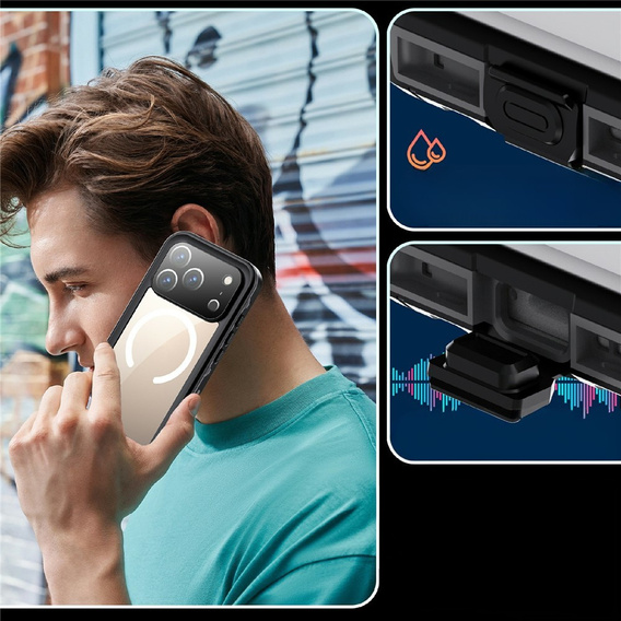 Husă impermeabilă REDPEPPER pentru iPhone 17 Pro, negru