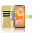 Cu clapetă pentru Infinix Hot 40i, Crazy Horse Wallet, de aur