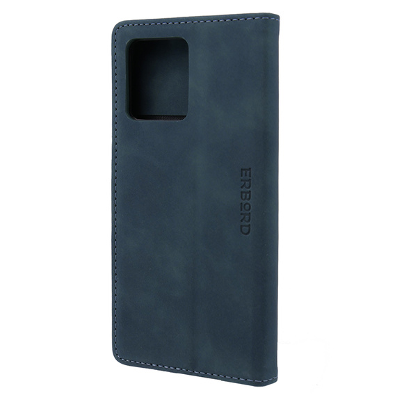 Husă pentru Motorola Edge 40 Neo, ERBORD Vintage, portofel cu clapetă, albastru