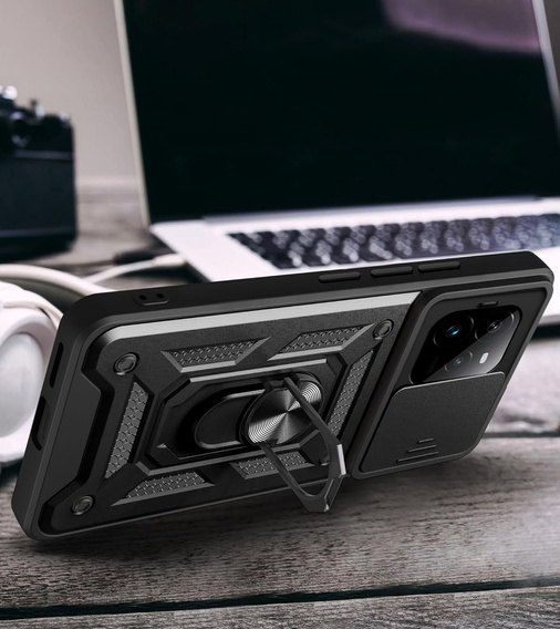 Husă blindată pentru Realme GT 7 Pro, CamShield Slide, negru