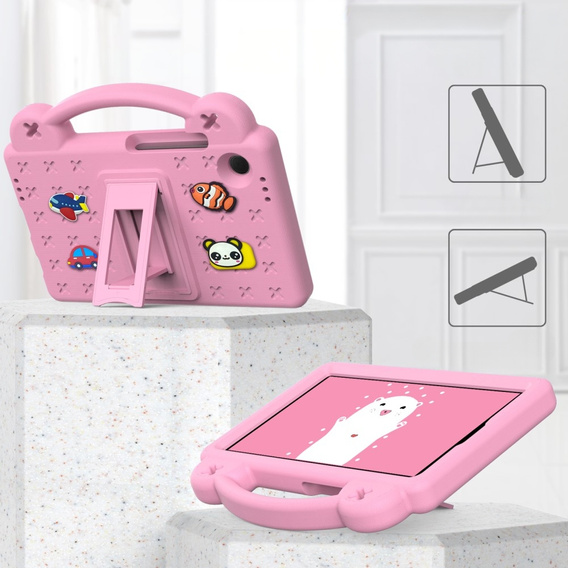 Husă pentru copii pentru Samsung Galaxy Tab A11 / A9, Cute Patterns, cu suport, roz