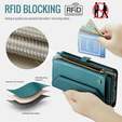 Husă CASEME pentru Samsung Galaxy S25 FE, RFID Leather Wallet, cu curea de umăr, verde