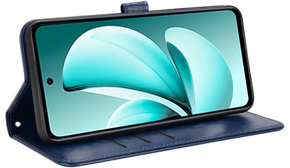 Husa cu clapetă pentru Realme C71, Wallet Rhombus, albastru