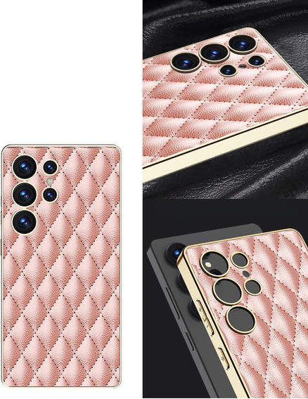 Husă pentru Samsung Galaxy S25 Ultra, Leather Rhombus, roz