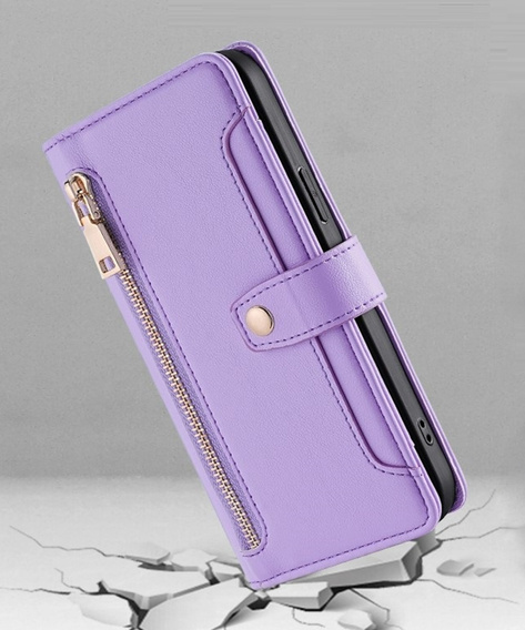 Cu clapetă pentru Oppo Reno 13 Pro, Wallet Zipper Pocket, violet