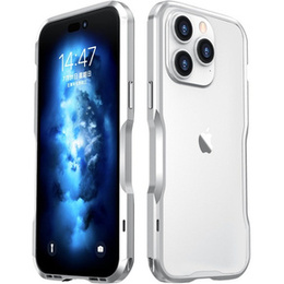 Husa LUPHIE pentru iPhone 14 Pro Max, Armor Bumper, de argint