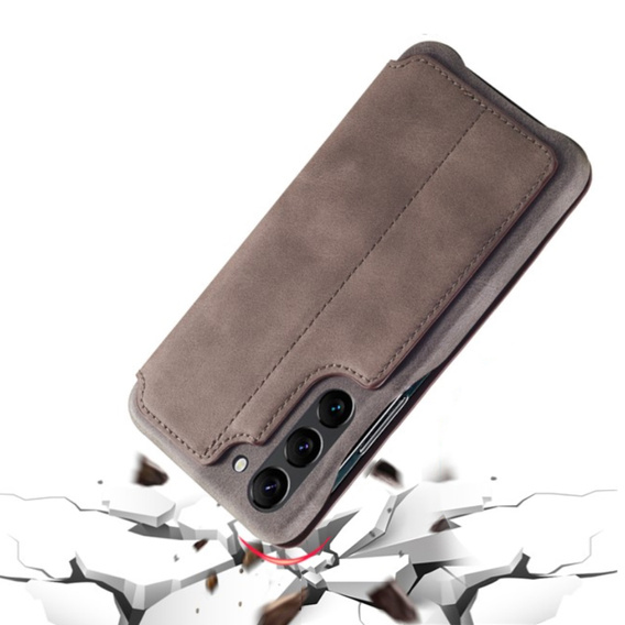 Carcasa cu clapetă pentru Samsung Galaxy S23 Plus, ERBORD Retro, maro