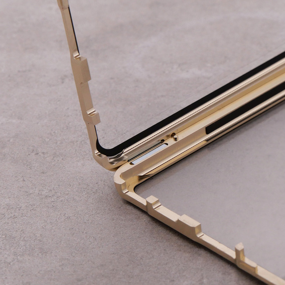 Carcasa Magnetic Dual Glass MagSafe pentru Samsung Galaxy S22 Ultra, de aur