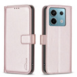 Husa cu clapetă pentru Xiaomi Redmi Note 13 Pro 5G, BINFEN Wallet, roz