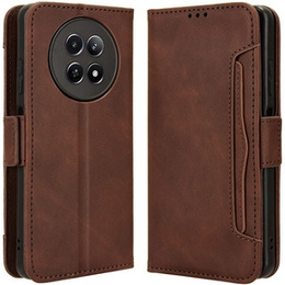 Cu clapetă pentru Realme 12, Card Slot, maro