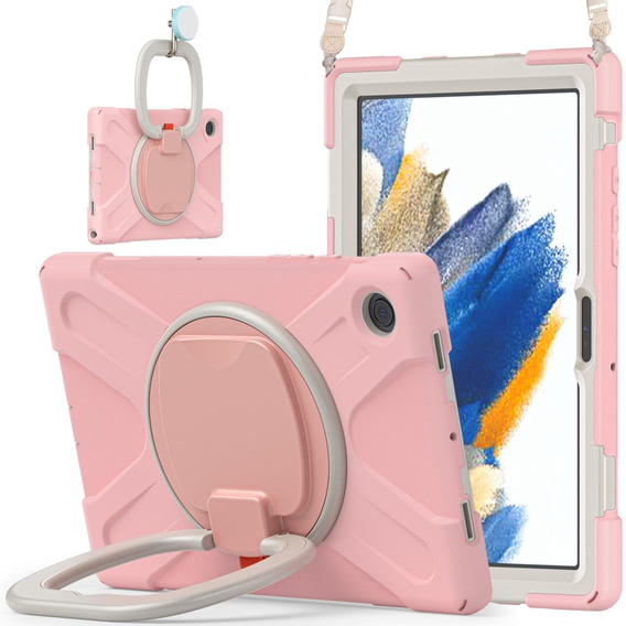 Husă pentru copii pentru Samsung Galaxy Tab A8 10.5 SM-X200 SM-X205, blindată cu curea, albastru