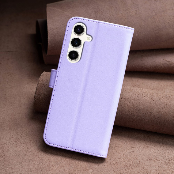 Cu clapetă pentru Samsung Galaxy S23 FE, BINFEN Wallet, violet + sticlă 9H